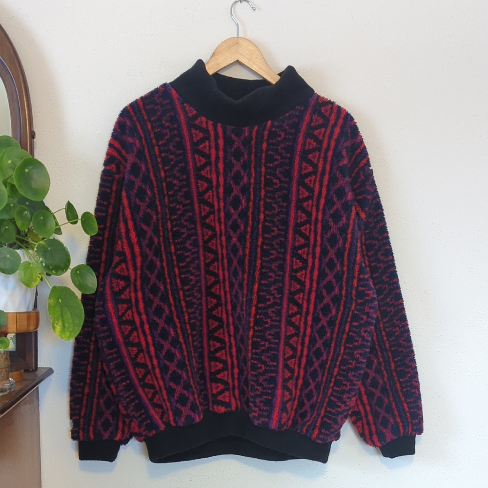 Winter Park Colorado | Cyn Bad | Vintage | Oversized Fleece Ski Sweater | XL - Picture 5 of 8